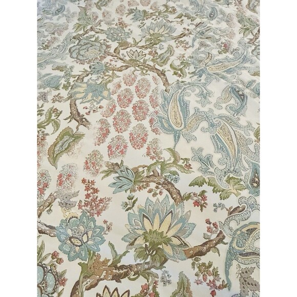 Pottery Barn Reza FULL QUEEN Duvet Cover Palampore Ivory Blues Greens Reds - Picture 3 of 7